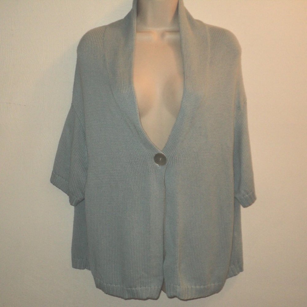 J.Jill Cardigan Sweater M-L Dropped Shoulders Blue